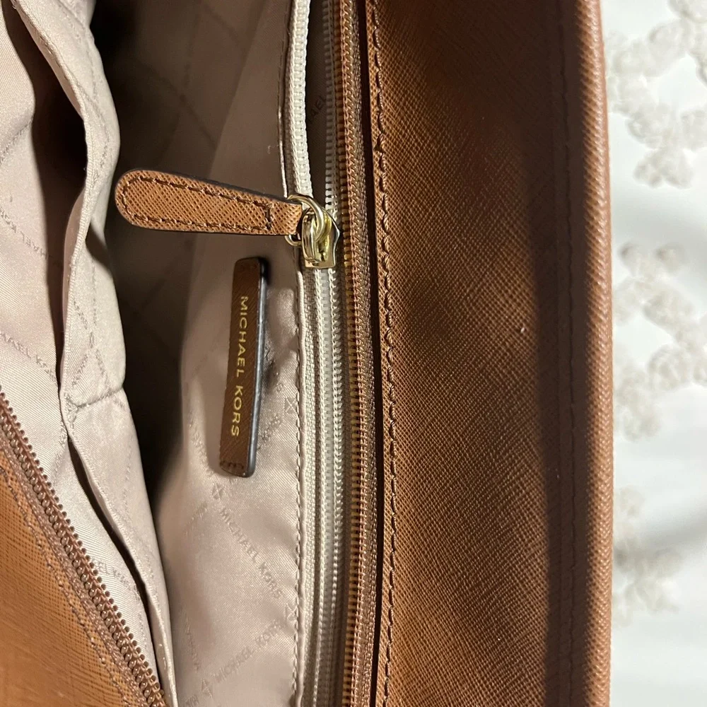 Michael Kors Brown Tote with Colorful Patches - Picture 11 of 13